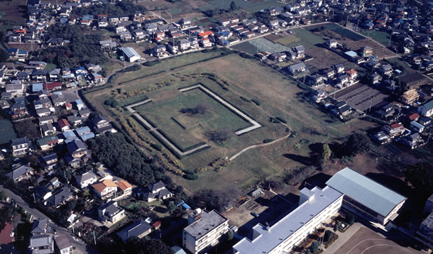 常陸国分尼寺跡の空から撮った写真