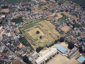 常陸国分尼寺跡の空から撮った写真
